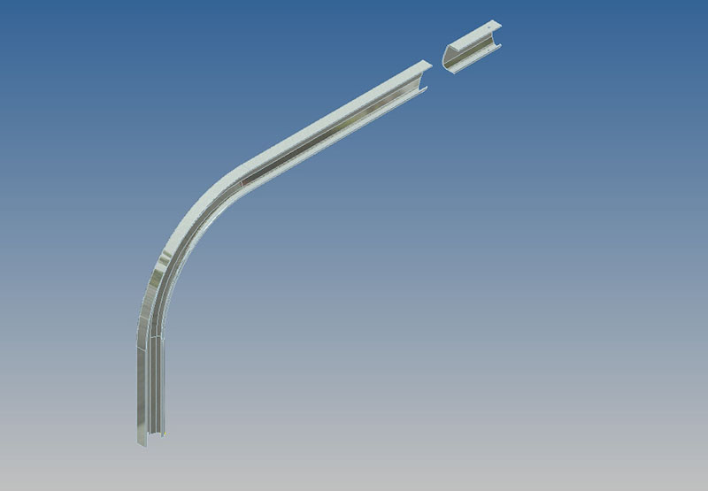2` Horizontal Track - 6-6` Radius - 90 Degree - Roadside
